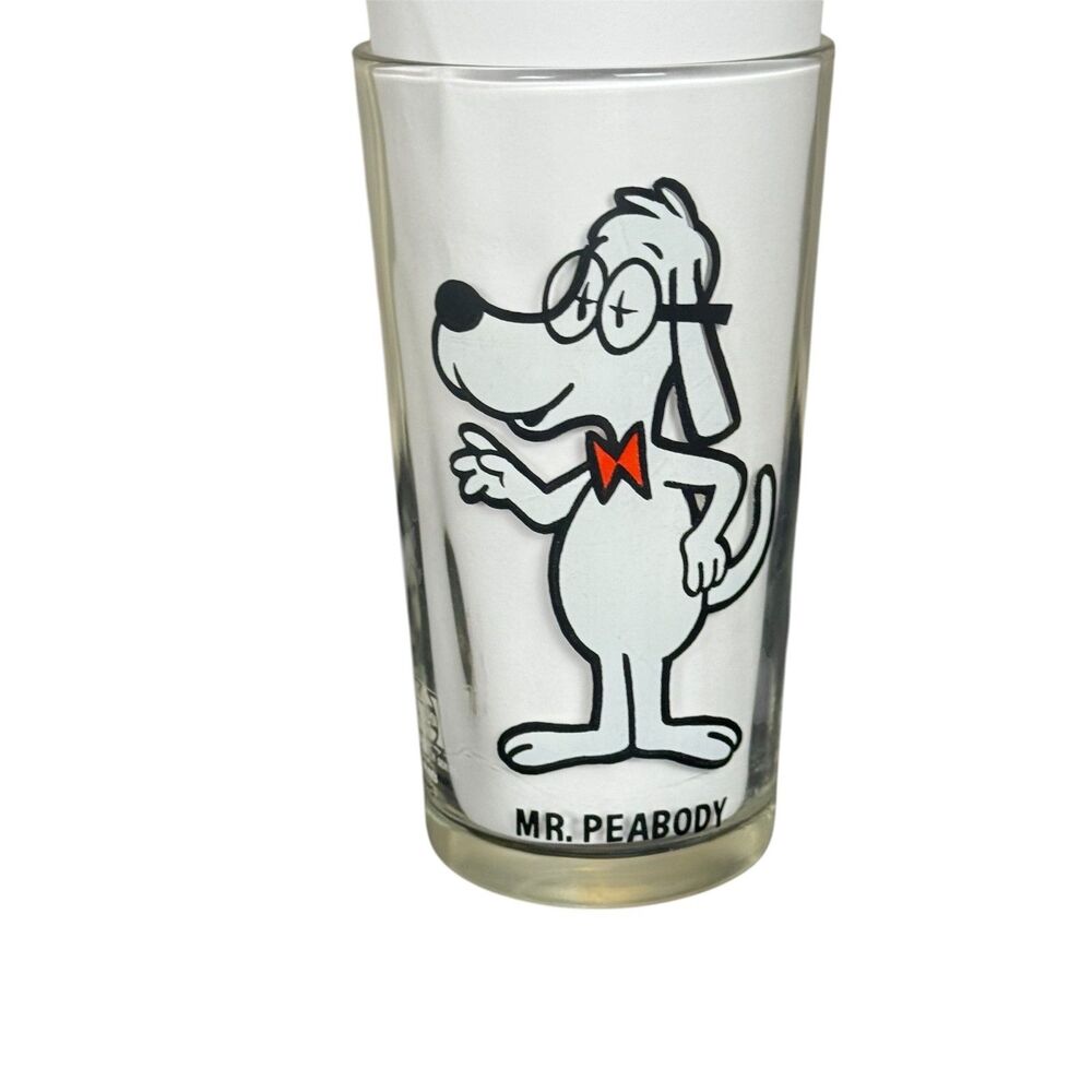 Mr Peabody Pepsi Collector Series PAT Ward Cartoon Glass Vintage 1973 USA Made‎